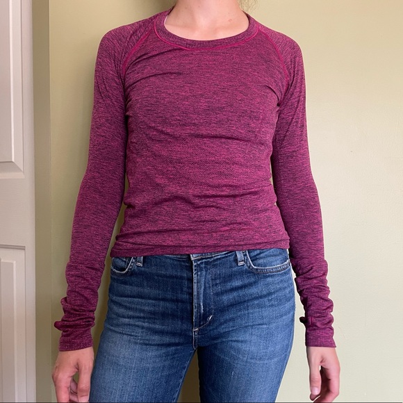 Lululemon Swiftly Tech Long Sleeve Shirt size 4 - magenta colour - Picture 1 of 2